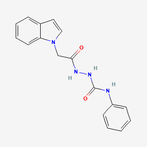 molecular formula C17H16N4O2 B4501796 2-(1H-吲哚-1-基乙酰基)-N-苯基肼基甲酰胺 