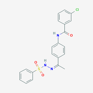 3-chloro-N-{4-[N-(phenylsulfonyl)ethanehydrazonoyl]phenyl}benzamide