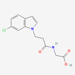 N-[3-(6-chloro-1H-indol-1-yl)propanoyl]glycine