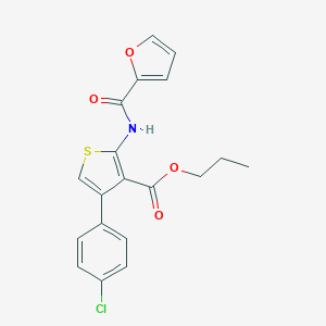 molecular formula C19H16ClNO4S B450185 Propyl 4-(4-chlorophenyl)-2-(2-furoylamino)-3-thiophenecarboxylate 