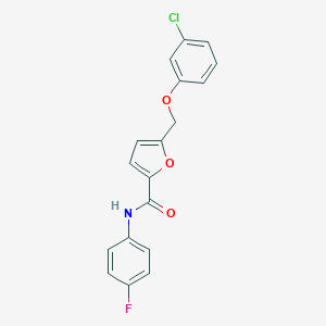 molecular formula C18H13ClFNO3 B450186 5-[(3-chlorophenoxy)methyl]-N-(4-fluorophenyl)-2-furamide 