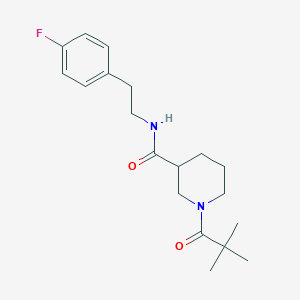 molecular formula C19H27FN2O2 B4501861 1-(2,2-dimethylpropanoyl)-N-[2-(4-fluorophenyl)ethyl]piperidine-3-carboxamide 