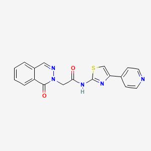 molecular formula C18H13N5O2S B4501877 2-(1-氧代-2(1H)-酞嗪基)-N-[4-(4-吡啶基)-1,3-噻唑-2-基]乙酰胺 