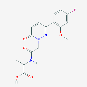 molecular formula C16H16FN3O5 B4501902 N-{[3-(4-fluoro-2-methoxyphenyl)-6-oxo-1(6H)-pyridazinyl]acetyl}alanine 