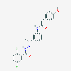 N-{3-[N-(2,5-dichlorobenzoyl)ethanehydrazonoyl]phenyl}-2-(4-methoxyphenyl)acetamide