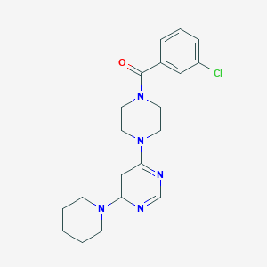 molecular formula C20H24ClN5O B4501925 4-[4-(3-chlorobenzoyl)-1-piperazinyl]-6-(1-piperidinyl)pyrimidine 