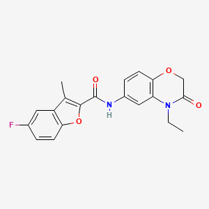 N-(4-ethyl-3-oxo-3,4-dihydro-2H-1,4-benzoxazin-6-yl)-5-fluoro-3-methyl-1-benzofuran-2-carboxamide