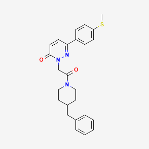 molecular formula C25H27N3O2S B4501957 2-[2-(4-benzylpiperidino)-2-oxoethyl]-6-[4-(methylsulfanyl)phenyl]-3(2H)-pyridazinone 