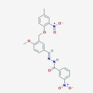 molecular formula C23H20N4O7 B450196 3-nitro-N'-[3-({2-nitro-4-methylphenoxy}methyl)-4-methoxybenzylidene]benzohydrazide 