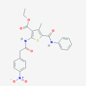 Ethyl 4-methyl-2-{[(4-nitrophenyl)acetyl]amino}-5-(phenylcarbamoyl)thiophene-3-carboxylate