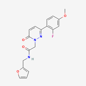 molecular formula C18H16FN3O4 B4501971 2-[3-(2-fluoro-4-methoxyphenyl)-6-oxo-1(6H)-pyridazinyl]-N~1~-(2-furylmethyl)acetamide 