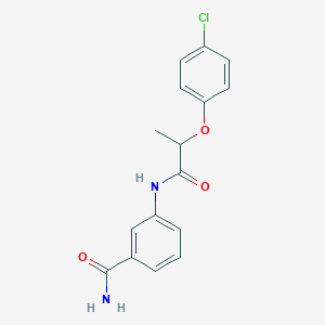 molecular formula C16H15ClN2O3 B4501985 3-{[2-(4-氯苯氧基)丙酰基]氨基}苯甲酰胺 