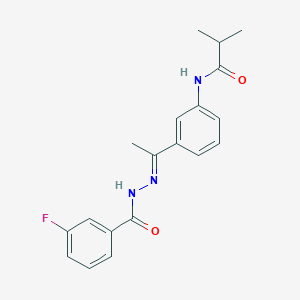 N-{3-[N-(3-fluorobenzoyl)ethanehydrazonoyl]phenyl}-2-methylpropanamide