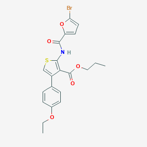molecular formula C21H20BrNO5S B450200 Propyl 2-[(5-bromo-2-furoyl)amino]-4-(4-ethoxyphenyl)thiophene-3-carboxylate 