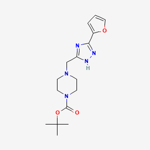 molecular formula C16H23N5O3 B4502038 tert-butyl 4-{[3-(2-furyl)-1H-1,2,4-triazol-5-yl]methyl}-1-piperazinecarboxylate 