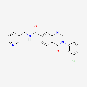 molecular formula C21H15ClN4O2 B4502050 3-(3-chlorophenyl)-4-oxo-N-(pyridin-3-ylmethyl)-3,4-dihydroquinazoline-7-carboxamide 