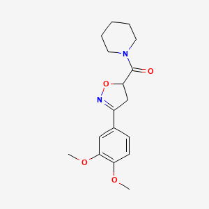 molecular formula C17H22N2O4 B4502056 1-{[3-(3,4-二甲氧基苯基)-4,5-二氢-5-异恶唑基]羰基}哌啶 