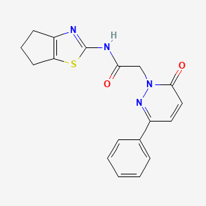 2-(6-oxo-3-phenylpyridazin-1(6H)-yl)-N-[(2Z)-3,4,5,6-tetrahydro-2H-cyclopenta[d][1,3]thiazol-2-ylidene]acetamide