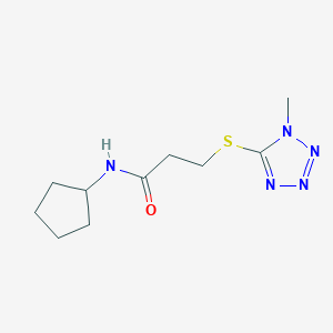 molecular formula C10H17N5OS B4502099 N-cyclopentyl-3-[(1-methyl-1H-tetrazol-5-yl)thio]propanamide 