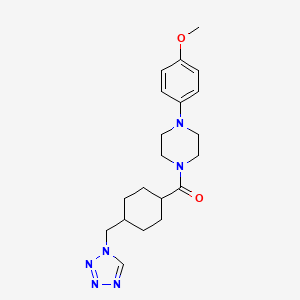 molecular formula C20H28N6O2 B4502112 1-(4-METHOXYPHENYL)-4-{4-[(1H-1,2,3,4-TETRAZOL-1-YL)METHYL]CYCLOHEXANECARBONYL}PIPERAZINE 