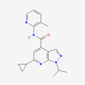 molecular formula C19H21N5O B4502132 6-cyclopropyl-N-(3-methylpyridin-2-yl)-1-(propan-2-yl)-1H-pyrazolo[3,4-b]pyridine-4-carboxamide 