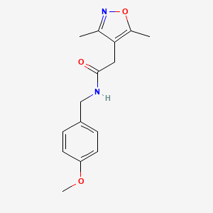 molecular formula C15H18N2O3 B4502151 2-(3,5-dimethyl-1,2-oxazol-4-yl)-N-(4-methoxybenzyl)acetamide 