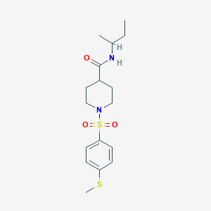 molecular formula C17H26N2O3S2 B4502166 N-(仲丁基)-1-{[4-(甲硫基)苯基]磺酰基}-4-哌啶甲酰胺 