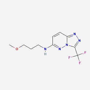 molecular formula C10H12F3N5O B4502178 N-(3-methoxypropyl)-3-(trifluoromethyl)[1,2,4]triazolo[4,3-b]pyridazin-6-amine 