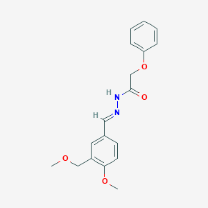 molecular formula C18H20N2O4 B450219 N'-{(E)-[4-methoxy-3-(methoxymethyl)phenyl]methylidene}-2-phenoxyacetohydrazide 