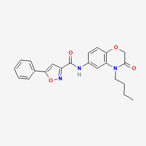 molecular formula C22H21N3O4 B4502198 N-(4-butyl-3-oxo-3,4-dihydro-2H-1,4-benzoxazin-6-yl)-5-phenyl-1,2-oxazole-3-carboxamide 