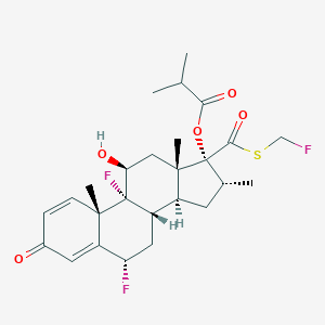 molecular formula C26H33F3O5S B045022 [(6S,8S,9R,10S,11S,13S,14S,16R,17R)-6,9-二氟-17-(氟甲基磺酰基羰基)-11-羟基-10,13,16-三甲基-3-氧代-6,7,8,11,12,14,15,16-八氢环戊并[a]菲-17-基] 2-甲基丙酸酯 CAS No. 1648562-63-3