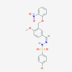 molecular formula C21H18BrN3O6S B450221 4-bromo-N'-[3-({2-nitrophenoxy}methyl)-4-methoxybenzylidene]benzenesulfonohydrazide 