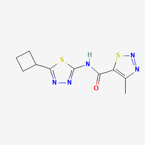 molecular formula C10H11N5OS2 B4502225 N-(5-cyclobutyl-1,3,4-thiadiazol-2-yl)-4-methyl-1,2,3-thiadiazole-5-carboxamide 