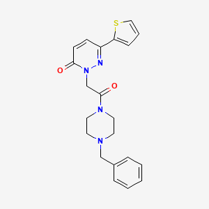 molecular formula C21H22N4O2S B4502235 2-[2-(4-benzylpiperazino)-2-oxoethyl]-6-(2-thienyl)-3(2H)-pyridazinone 