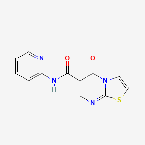 molecular formula C12H8N4O2S B4502252 5-oxo-N-(pyridin-2-yl)-5H-[1,3]thiazolo[3,2-a]pyrimidine-6-carboxamide 