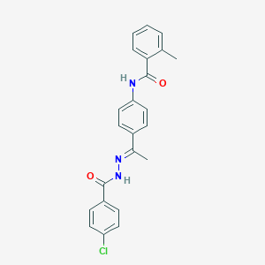 N-{4-[N-(4-chlorobenzoyl)ethanehydrazonoyl]phenyl}-2-methylbenzamide