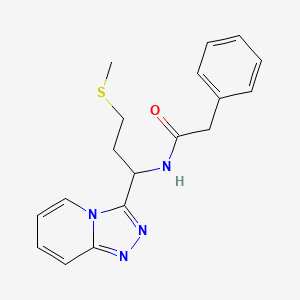 molecular formula C18H20N4OS B4502300 N-[3-(甲硫基)-1-[1,2,4]三唑并[4,3-a]吡啶-3-基丙基]-2-苯基乙酰胺 