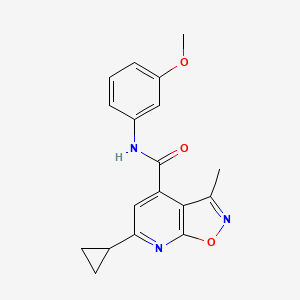 molecular formula C18H17N3O3 B4502306 6-环丙基-N-(3-甲氧基苯基)-3-甲基异恶唑并[5,4-b]吡啶-4-甲酰胺 