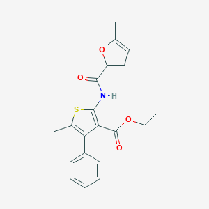 molecular formula C20H19NO4S B450231 Ethyl 5-methyl-2-[(5-methyl-2-furoyl)amino]-4-phenylthiophene-3-carboxylate 