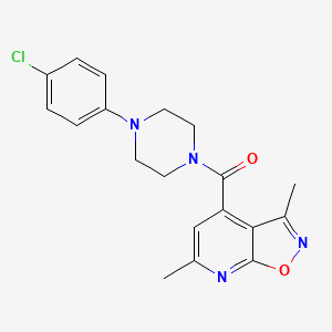 molecular formula C19H19ClN4O2 B4502313 [4-(4-Chlorophenyl)piperazino](3,6-dimethylisoxazolo[5,4-b]pyridin-4-yl)methanone 