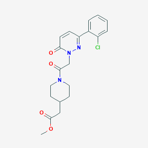 molecular formula C20H22ClN3O4 B4502322 甲基(1-{[3-(2-氯苯基)-6-氧代-1(6H)-吡哒嗪基]乙酰}-4-哌啶基)乙酸酯 