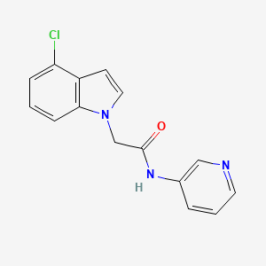 molecular formula C15H12ClN3O B4502328 2-(4-氯-1H-吲哚-1-基)-N-3-吡啶基乙酰胺 