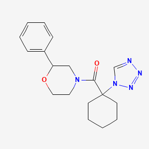 molecular formula C18H23N5O2 B4502362 2-phenyl-4-{[1-(1H-tetrazol-1-yl)cyclohexyl]carbonyl}morpholine 