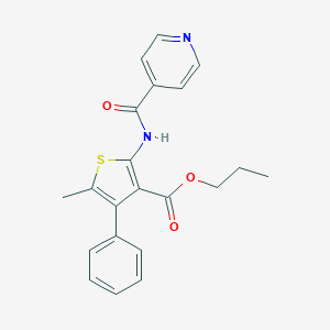 molecular formula C21H20N2O3S B450237 Propyl 2-(isonicotinoylamino)-5-methyl-4-phenyl-3-thiophenecarboxylate 