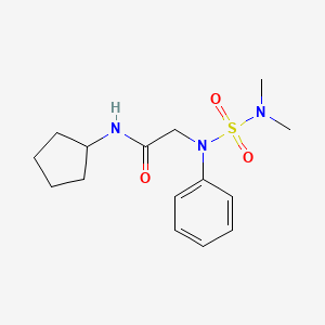 molecular formula C15H23N3O3S B4502373 N-cyclopentyl-N~2~-(dimethylsulfamoyl)-N~2~-phenylglycinamide 