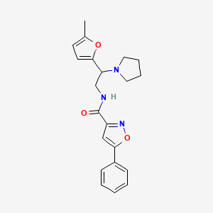 molecular formula C21H23N3O3 B4502379 N-[2-(5-methylfuran-2-yl)-2-(pyrrolidin-1-yl)ethyl]-5-phenyl-1,2-oxazole-3-carboxamide 