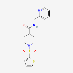 molecular formula C16H19N3O3S2 B4502387 N-[(pyridin-2-yl)methyl]-1-(thiophene-2-sulfonyl)piperidine-4-carboxamide 