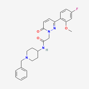 molecular formula C25H27FN4O3 B4502392 N-(1-苄基-4-哌啶基)-2-[3-(4-氟-2-甲氧基苯基)-6-氧代-1(6H)-哒嗪基]乙酰胺 