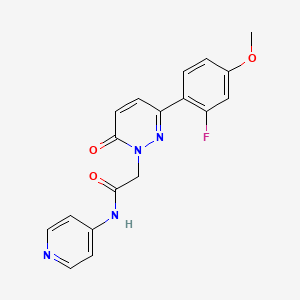 molecular formula C18H15FN4O3 B4502400 2-[3-(2-fluoro-4-methoxyphenyl)-6-oxopyridazin-1(6H)-yl]-N-(pyridin-4-yl)acetamide 