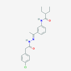 N-(3-{N-[(4-chlorophenyl)acetyl]ethanehydrazonoyl}phenyl)-2-ethylbutanamide